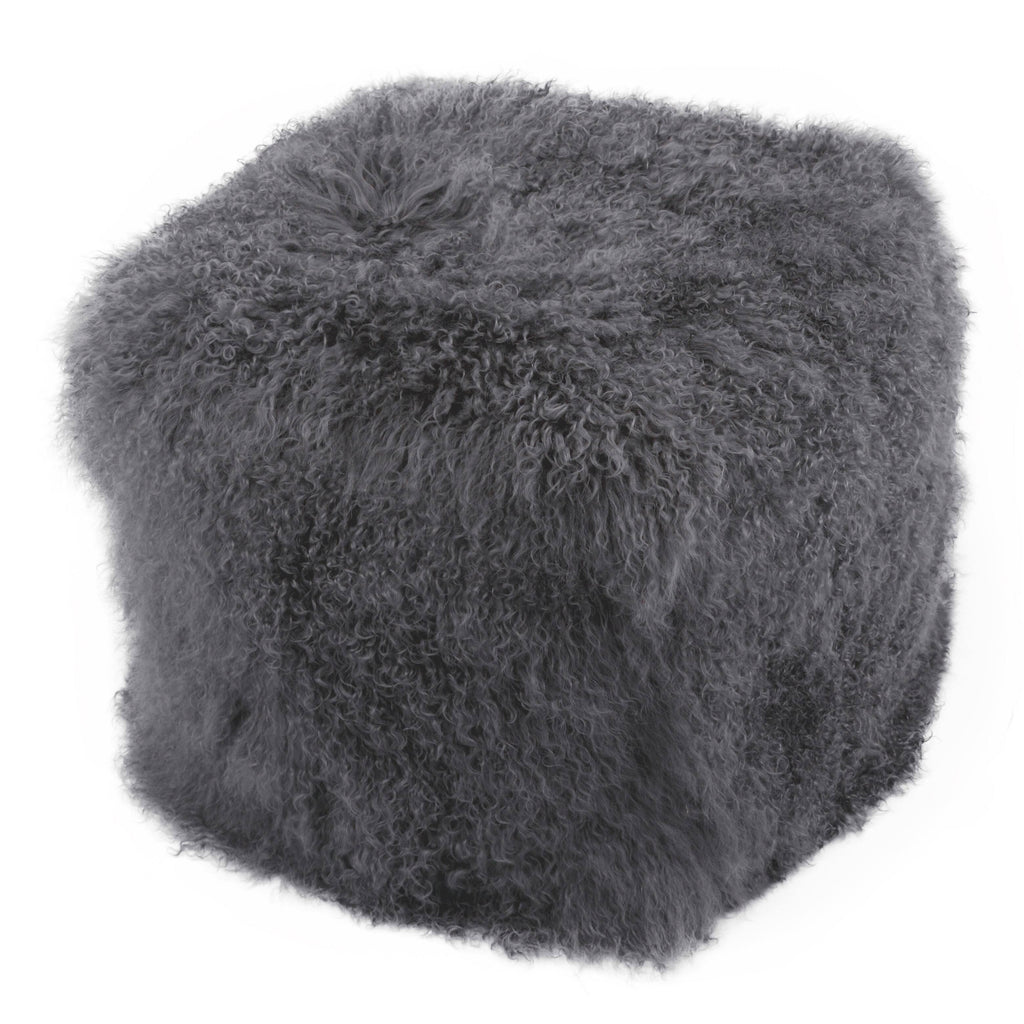 Black Snow Lamb Fur Pouf A218089