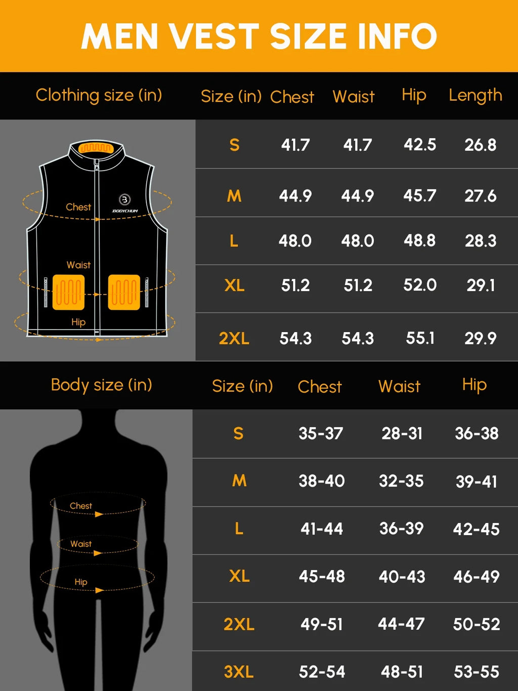 Black XL Electric Heated Vest I86823