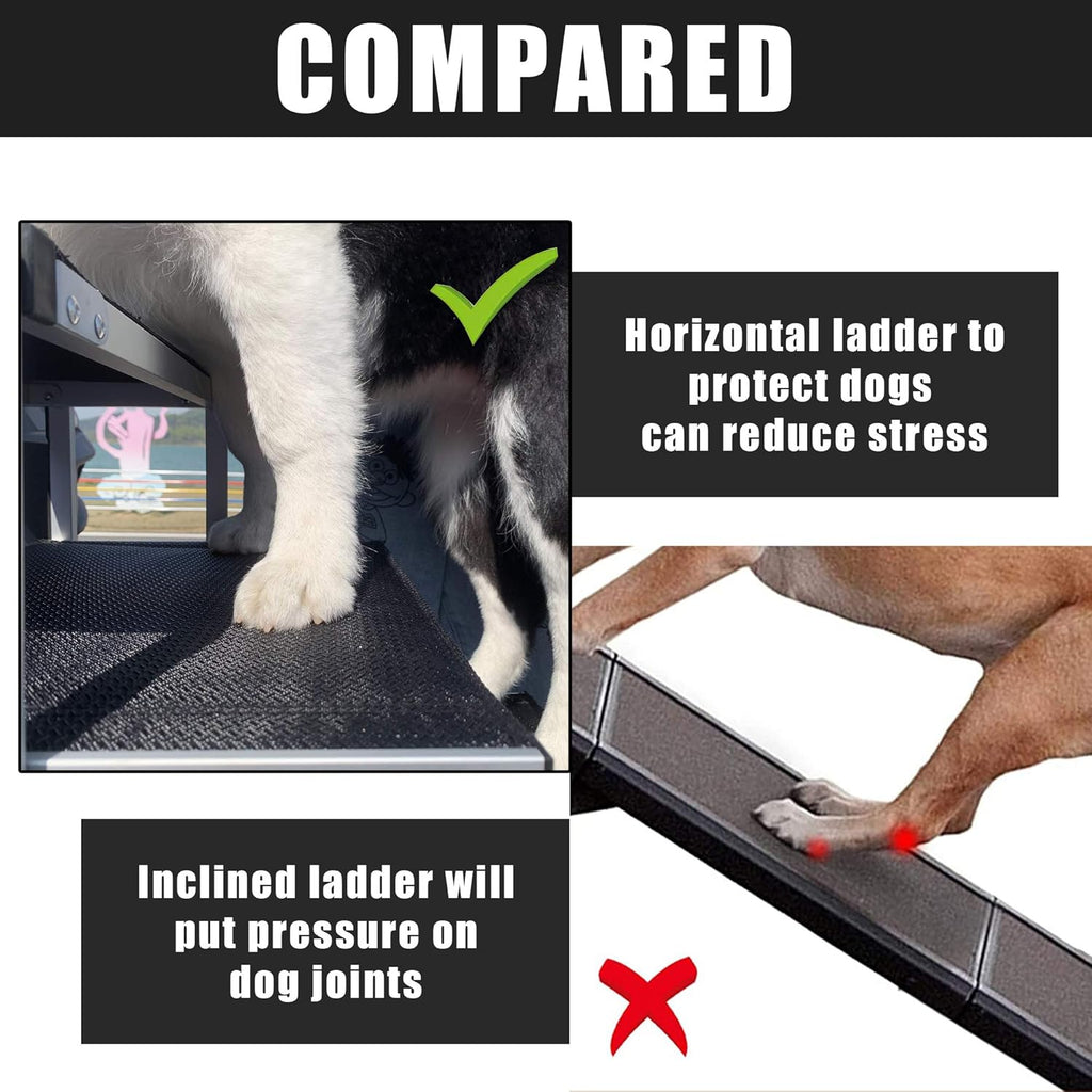 Folding Dog Car Ramp with Aluminum Frame, Nonslip Surface, Support 150-200 Lbs W997790
