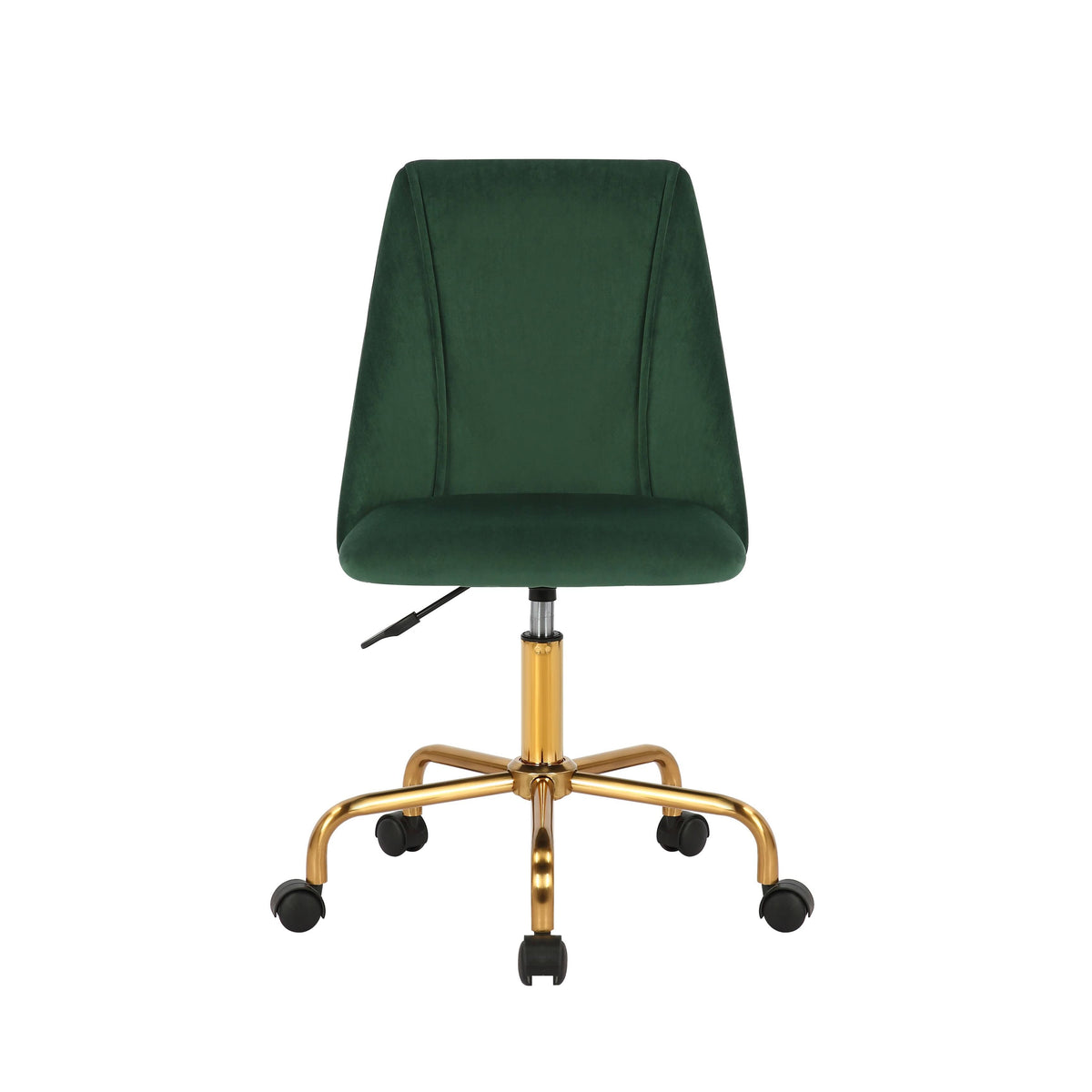 Aqua Velvet Armless Office Chair with Gold Metal Legs Z251354
