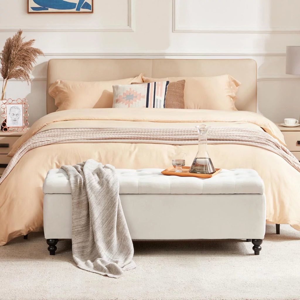 51" Button-Tufted Storage Ottoman Bench Q525236