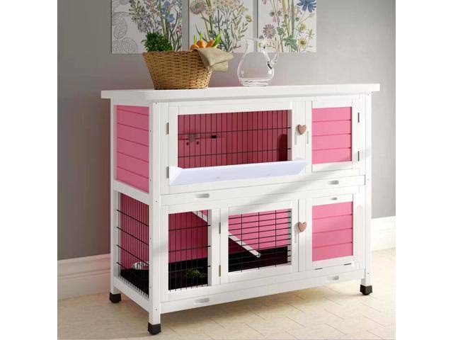 40x22 Wooden Rabbit Hutch Pet Cage Pink A59009