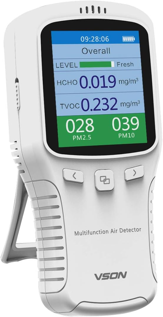 CO2 Monitor Indoor Air Quality Meter with Temperature and Humidity Sensor, 2200mAh Rechargeable Carbon Dioxide Detector, White, Pack of 2 X721795