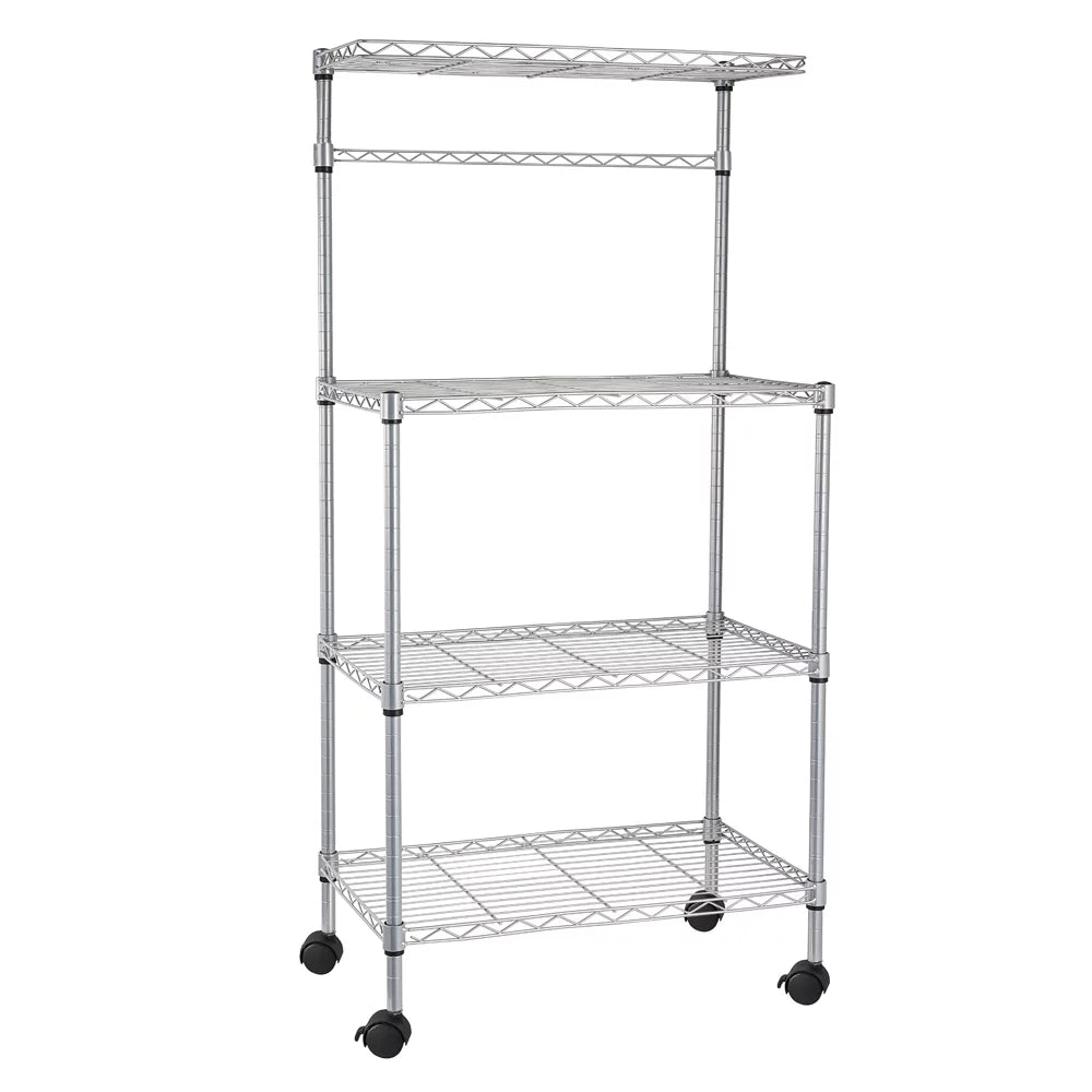 4-Tier Rolling Kitchen Baker's Rack with Storage Shelves X62925