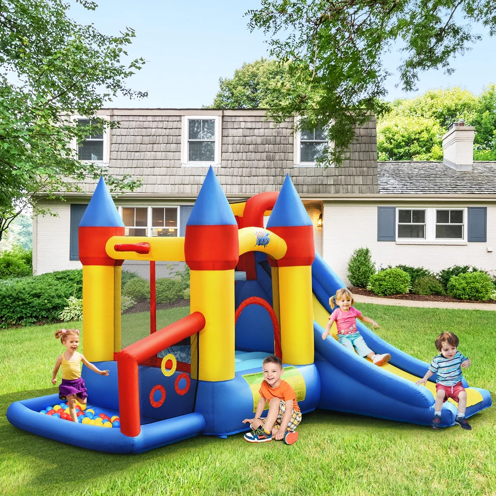 Inflatable Bounce House Slide Bouncer Kids Castle Jumper with Balls & 780W Blower L535