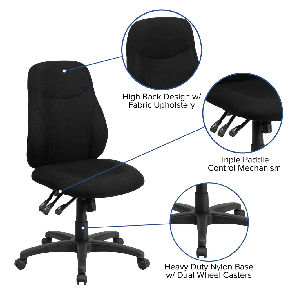 Black Fabric Ergonomic Task Office Chair F82013