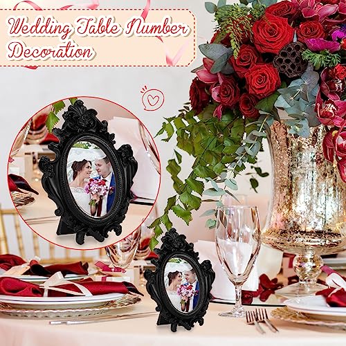 15 Pcs Mini Vintage Frames Oval Table Top Decor (Black) B586