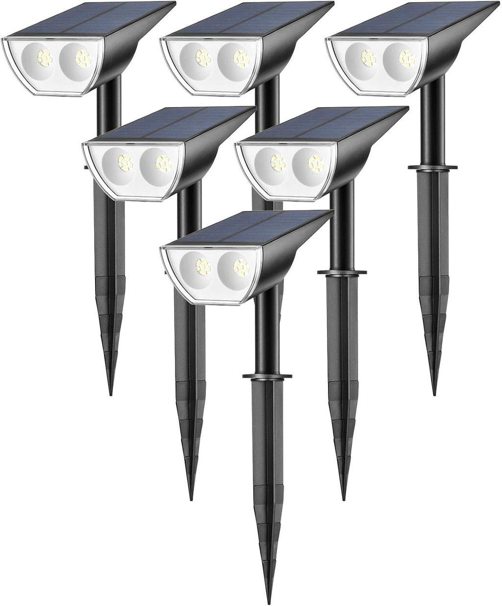 12 LED Solar Powered Landscape Spotlights, IP67 Waterproof, 6 Pack, Cool White I13726