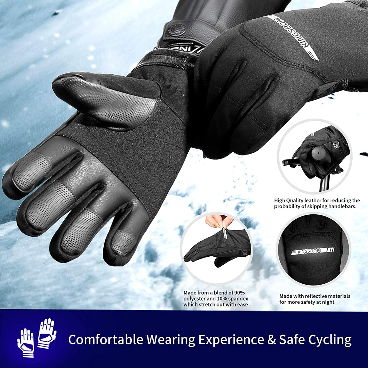 Black Thermal Touch Screen Gloves Y889541