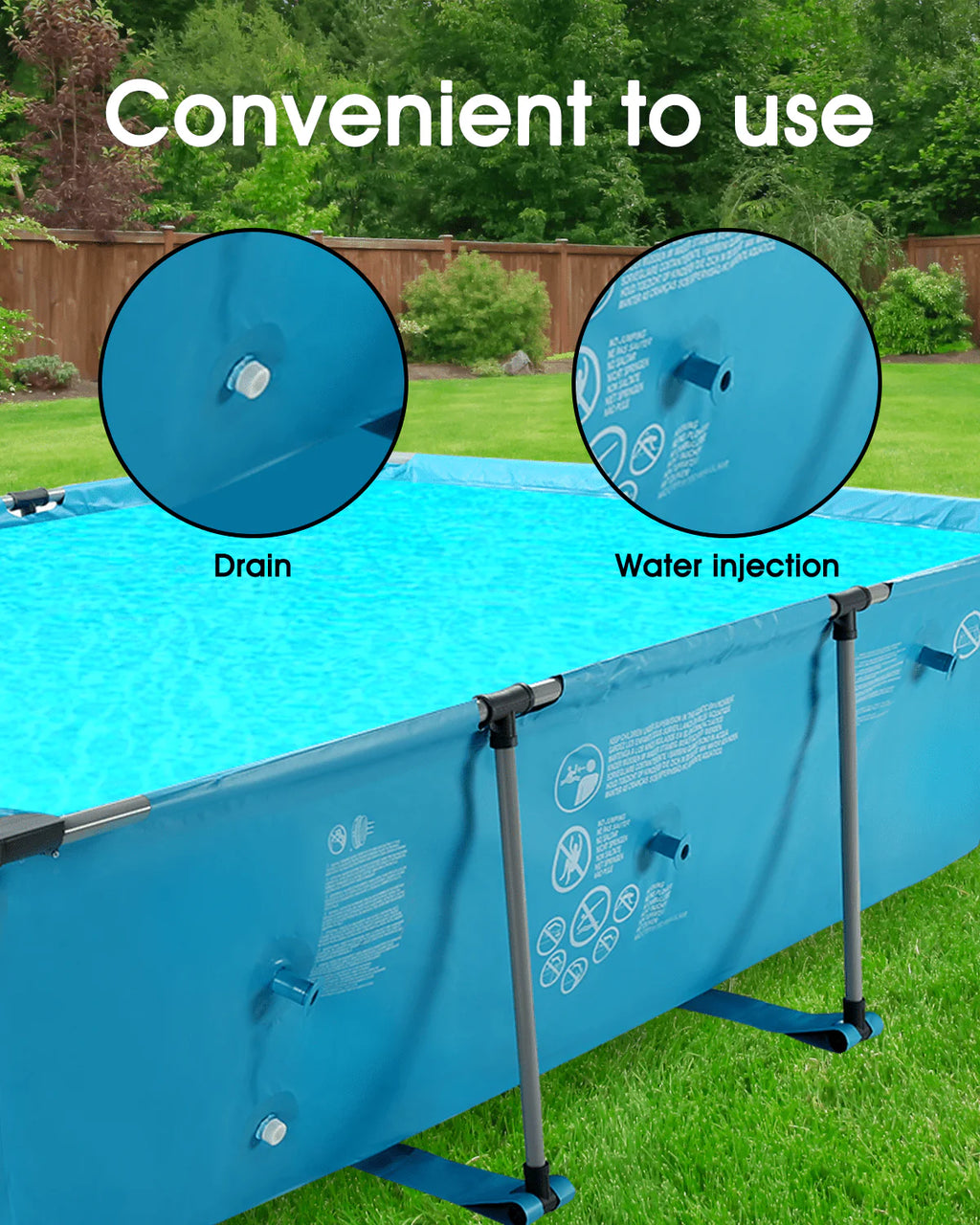 10 ft Above Ground Rectangular Frame Swimming Pool V3929