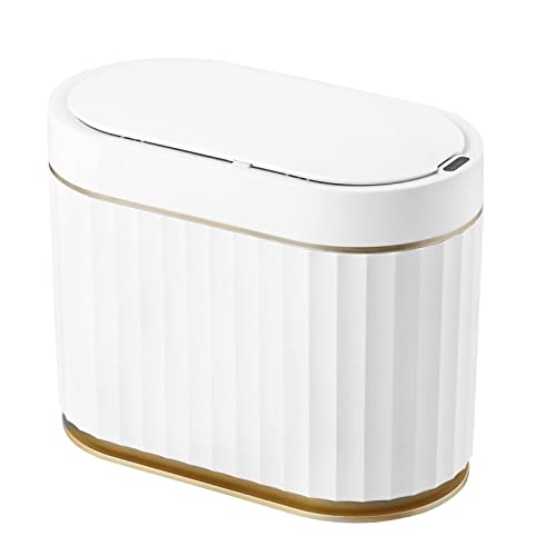 Automatic Motion Sensor Trash Can 2 Gallon White H9688