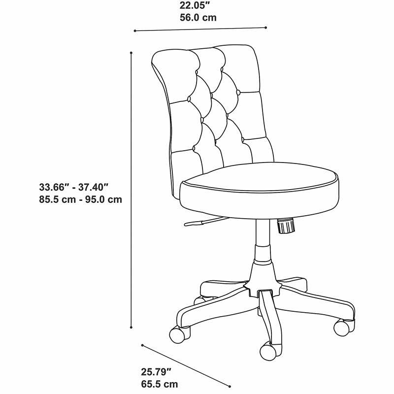 Harvest Cherry Leather Mid Back Tufted Office Chair S18470