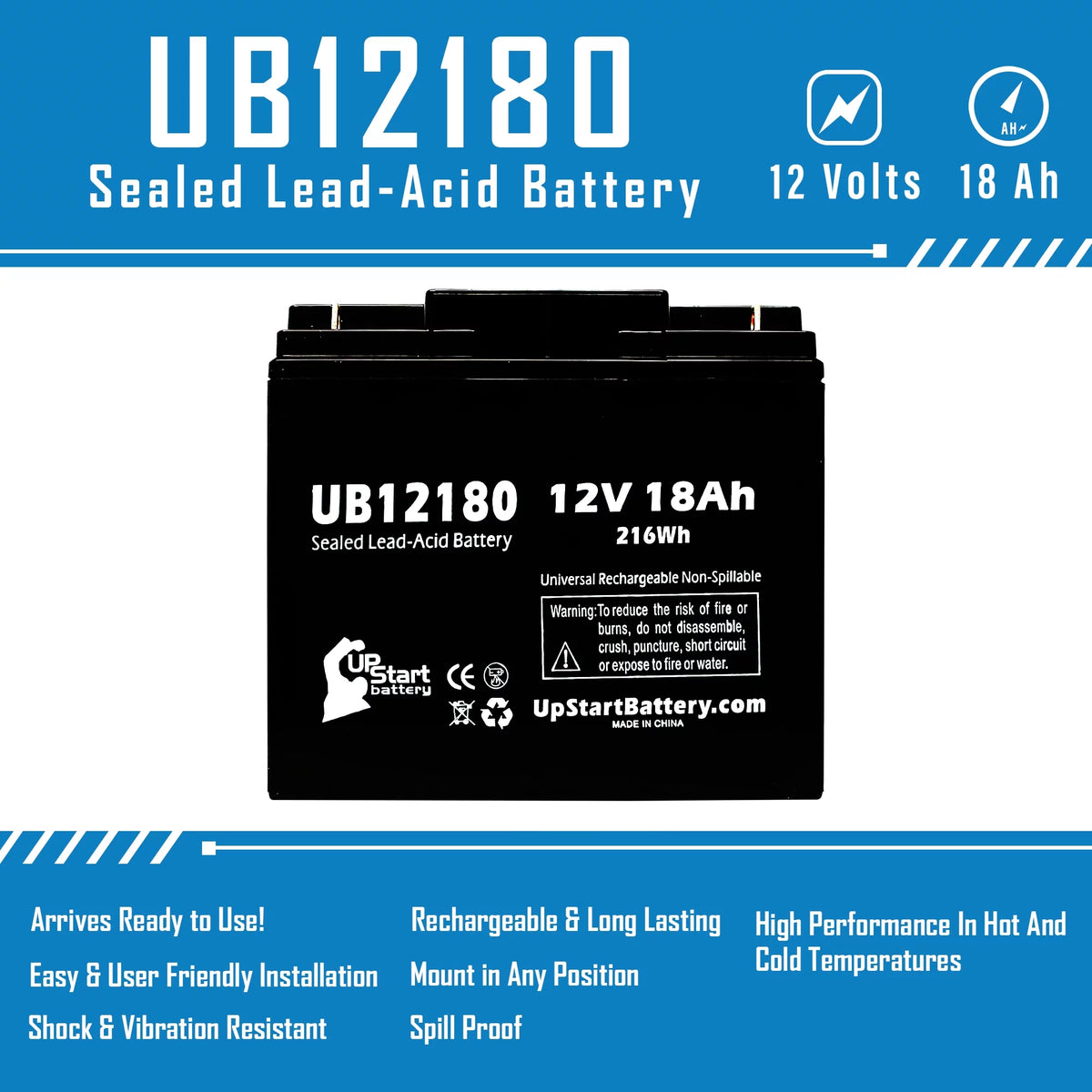12V 18Ah Sealed Lead Acid Battery V41595