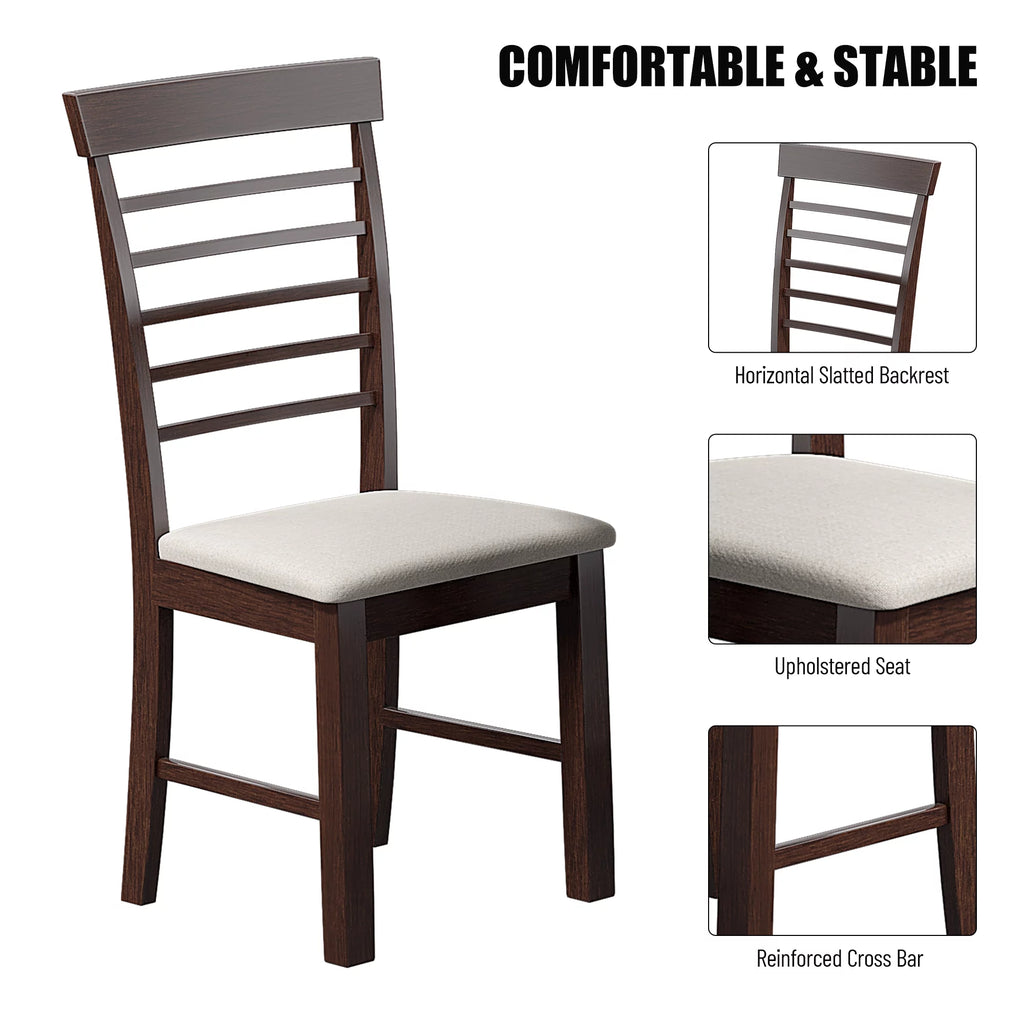 Retro Drop-Leaf Table with 4 Upholstered Dining Chairs B355