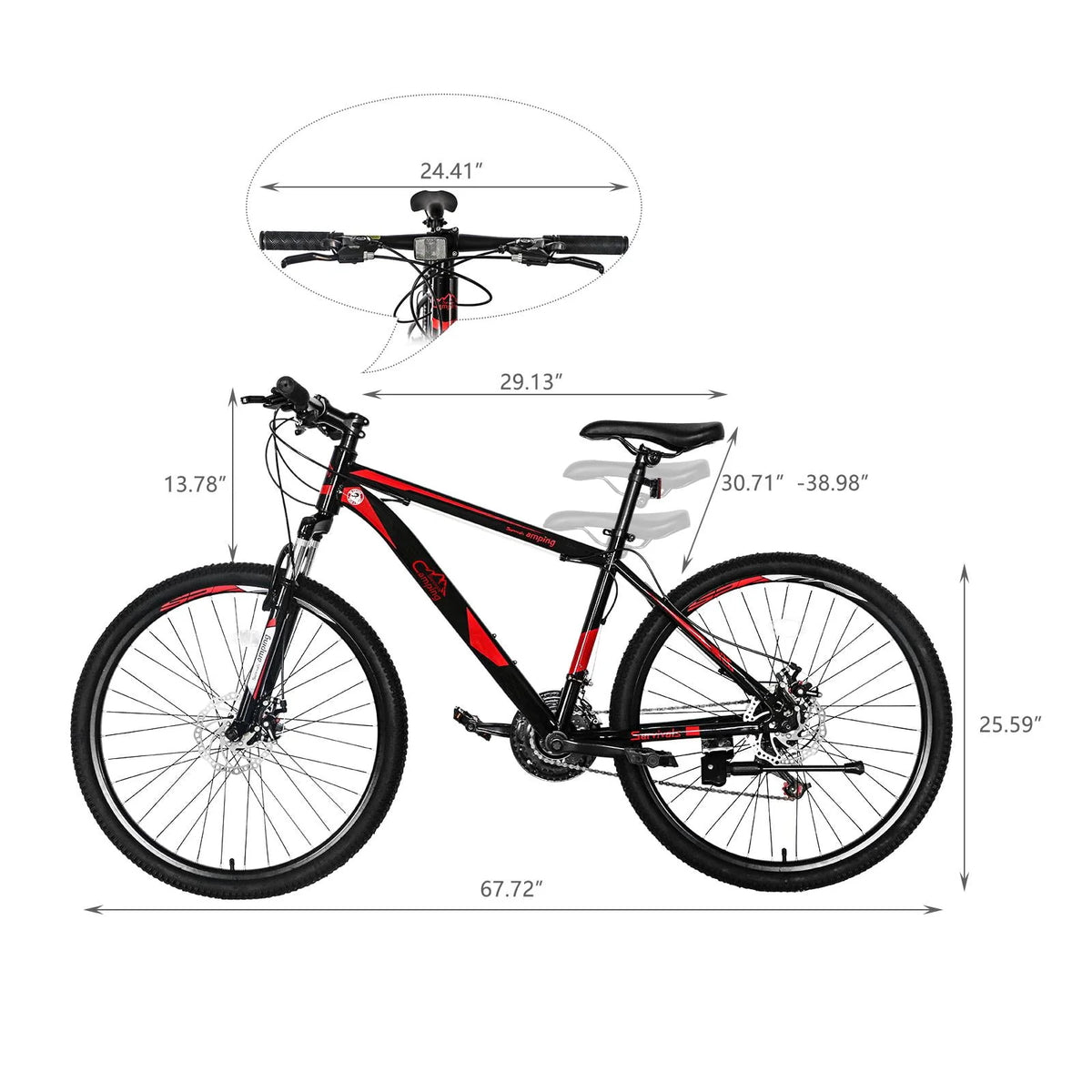 Folding 21 Speed 26 Wheel Steel Frame Mountain Bike O6237