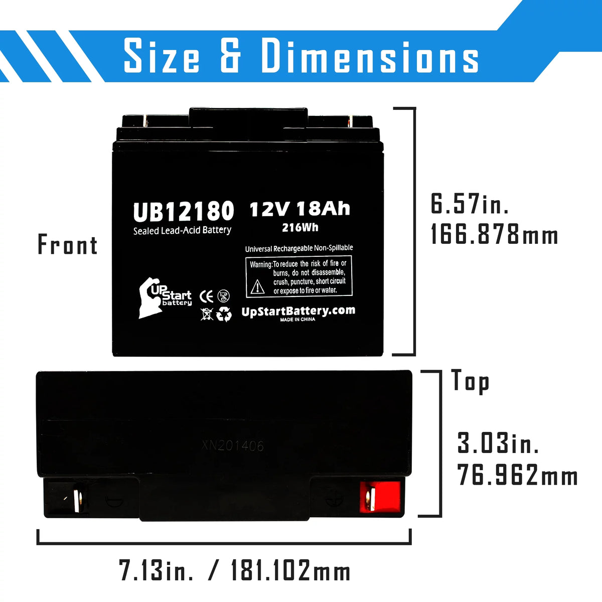 12V 18Ah Sealed Lead Acid Battery V41595