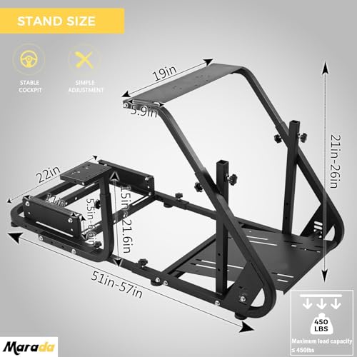 Reinforced Stabilizing Racing Steering Wheel Cockpit Adjustable Driving Simulator TV Stand O45599