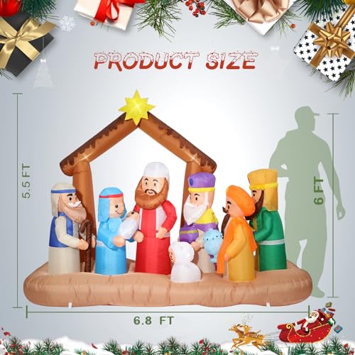 Inflatable Nutcracker Outdoor Decoration with Built-in LED Lights U53599