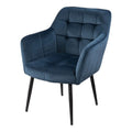 Blue Black Velvet Upholstered Accent Chair Z79625
