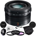 Black 15mm f/1.7 Micro Four Thirds Lens + 5 Piece Accessory Kit L66379