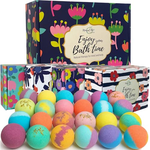 24 Natural & Organic Bath Bombs with Essential Oils & Shea Butter T9749