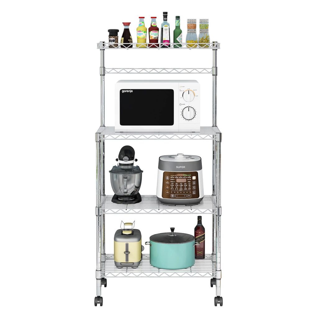 4-Tier Rolling Kitchen Baker's Rack with Storage Shelves X62925