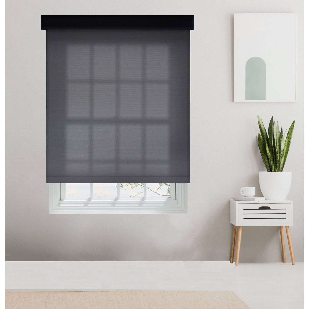 Charcoal Cordless Solar Roller Shade V565