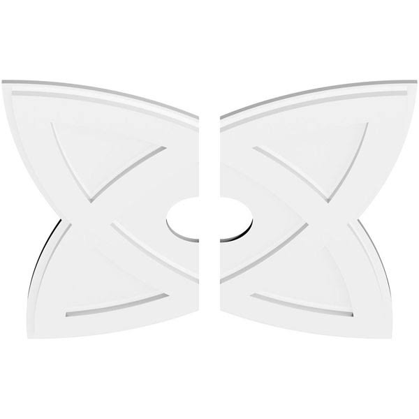 28 inchod x 5 inchid x 10 1/2 inchc x 1 inchp PVC Contemporary Ceiling Medallion, Two Piece J104247