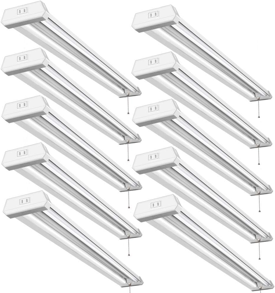 10 Pack 4ft LED Shop Light, 48 Inch Linkable Integrated Fixture, 42W, 5000K B335885