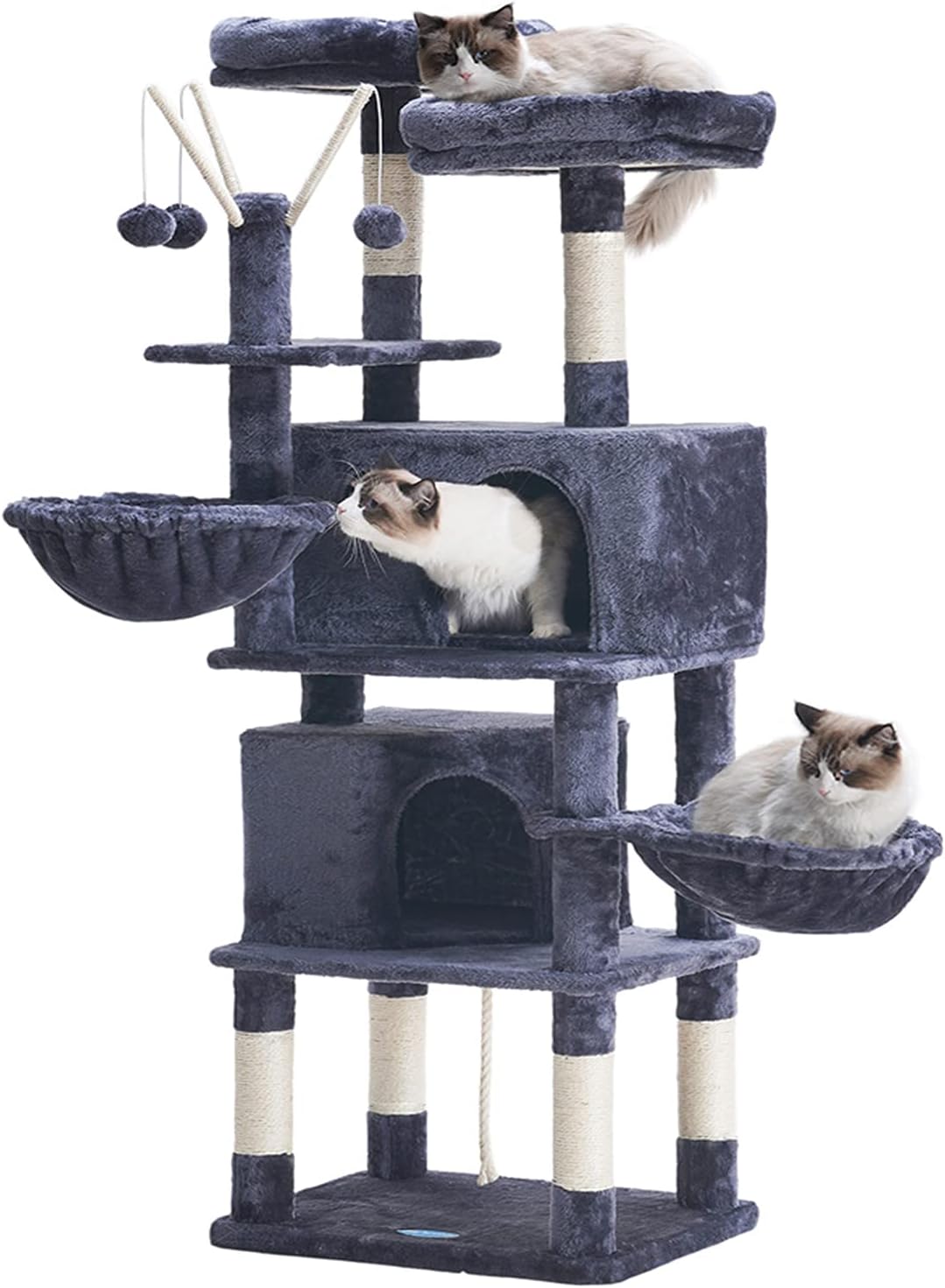 Light Grey Cat Tree with Scratching Posts U24287
