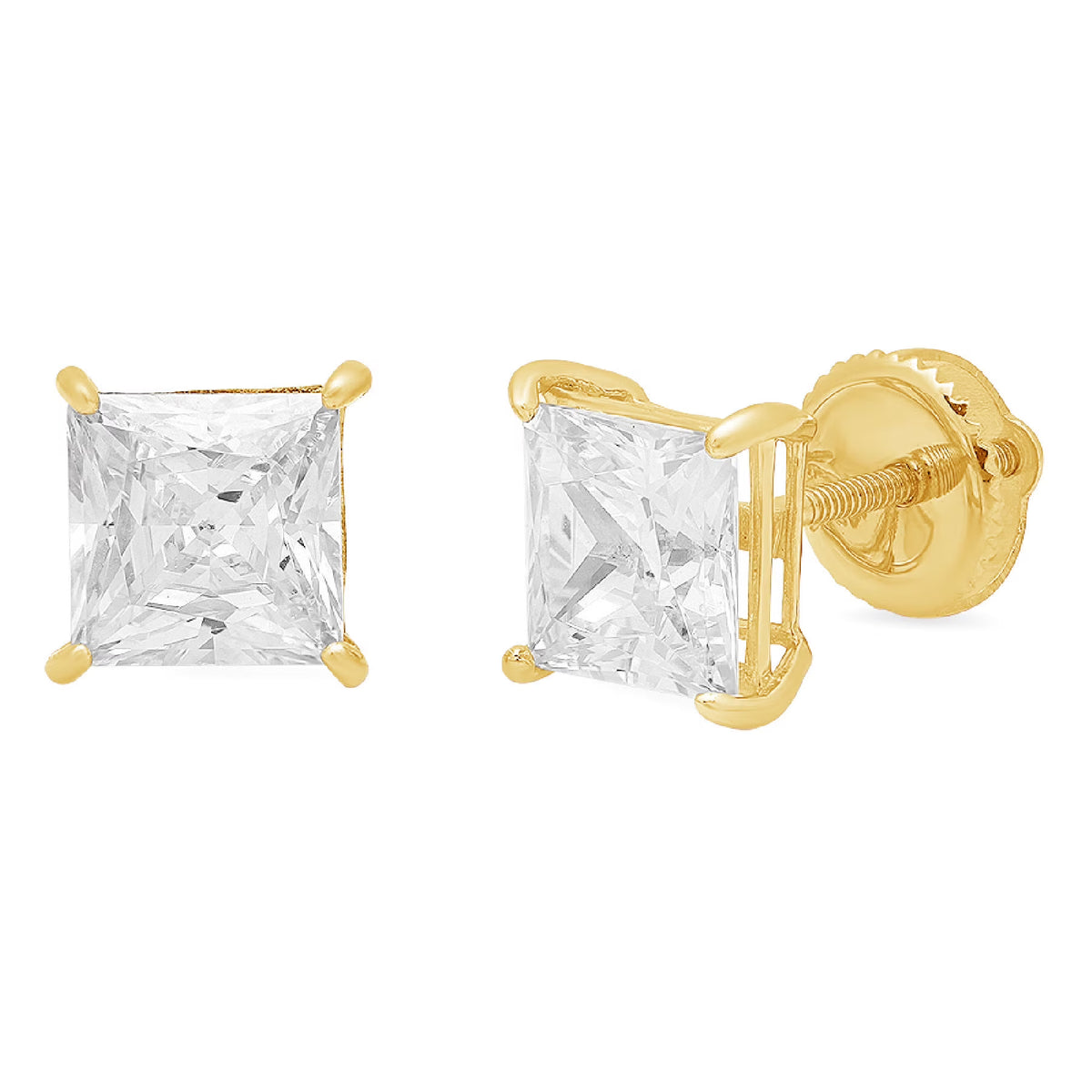18K Yellow Gold Diamond Stud Earrings R32671