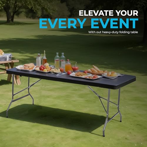 Black 4ft Plastic Folding Table V354813