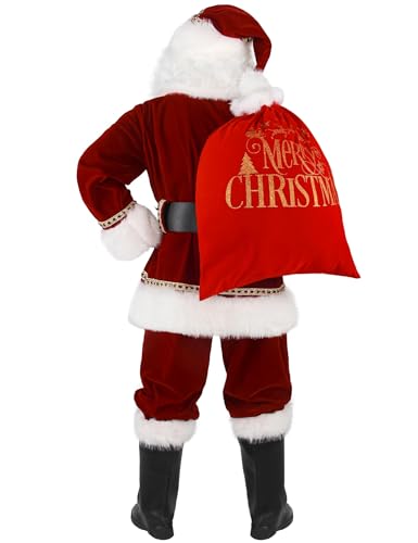 11 Pcs Deluxe Velvet Santa Claus Costume Set Y2243