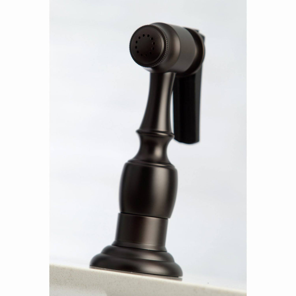 Brushed Nickel Bridge Kitchen Faucet with Sprayer D3606