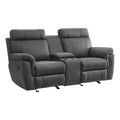Gray Microfiber Double Glider Reclining Love Seat J6329