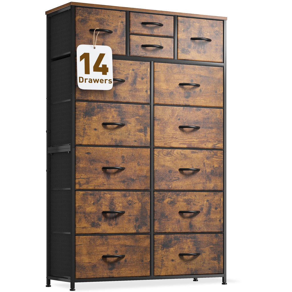Charcoal Black 14 Drawer Tall Dresser M66992