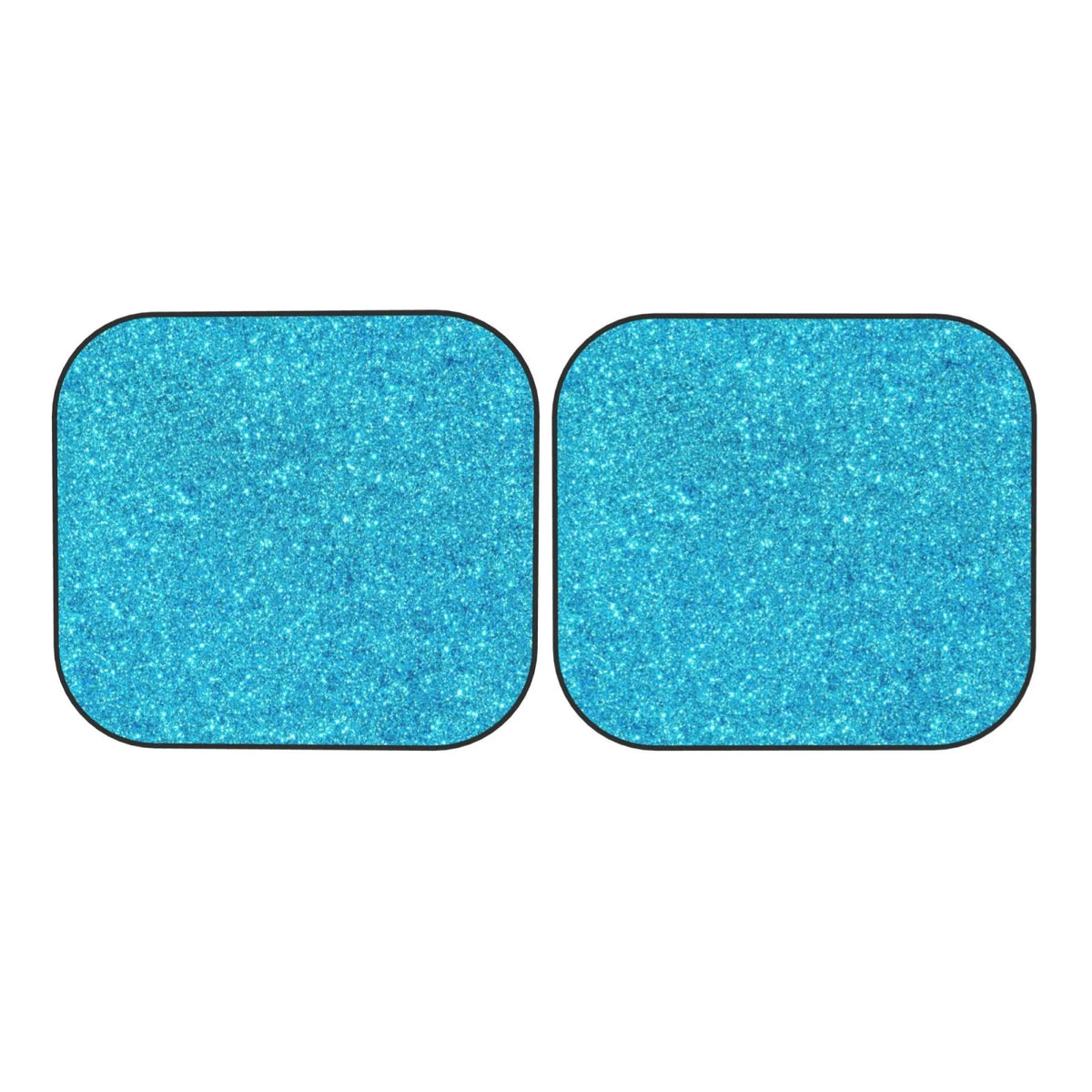 Blue Glitter Windshield Sun Shade 2-Piece Foldable Car Front Window Sunshade X684831