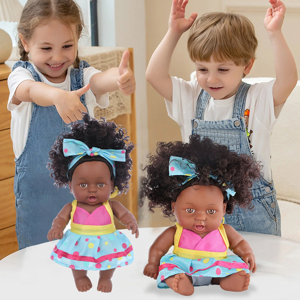 8 Inch Black Baby Dolls With Clothes X1354