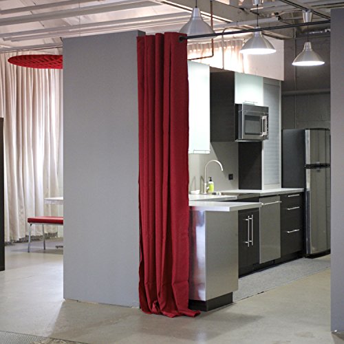 Tension Rod Room Divider Curtain Kit, 8ft Tall x 10ft - 12ft 6in Wide (Stone White) A299661
