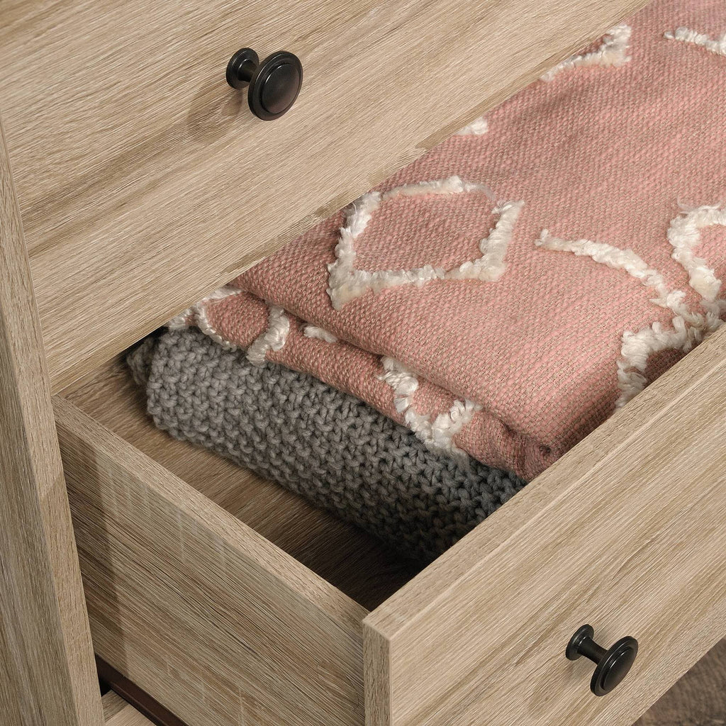 4-Drawer Tall Wood Bedroom Chest in Charter Oak T3680