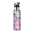 Stainless Steel Insulated Thermos Vacuum Flask Water Bottle with Straw Lid Q4462
