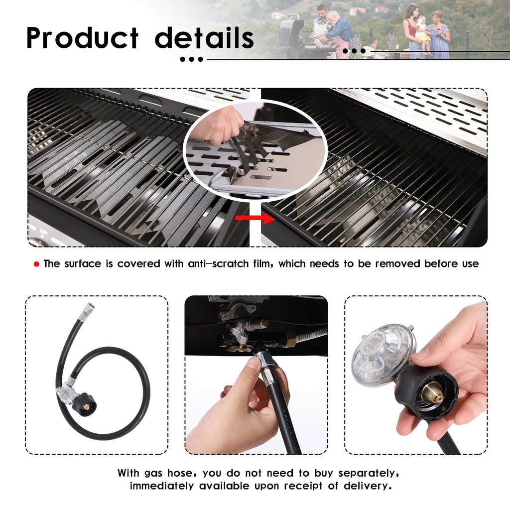 4-Burner Propane Gas Grill with Side Burner R34623