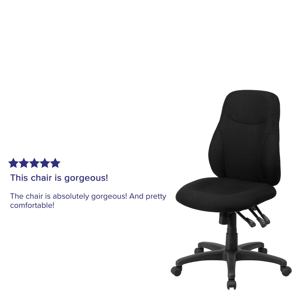 Black Fabric Ergonomic Task Office Chair F82013