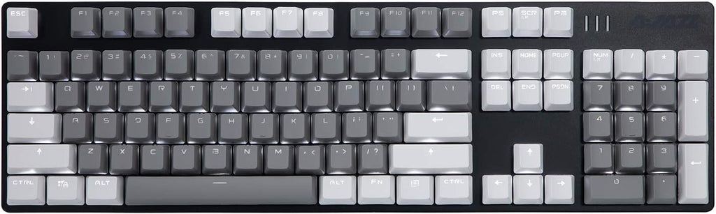 AK50 Mechanical Gaming Keyboard - PBT Keycaps - Grey-White - White Backlit - Blue Switches - Black W44391