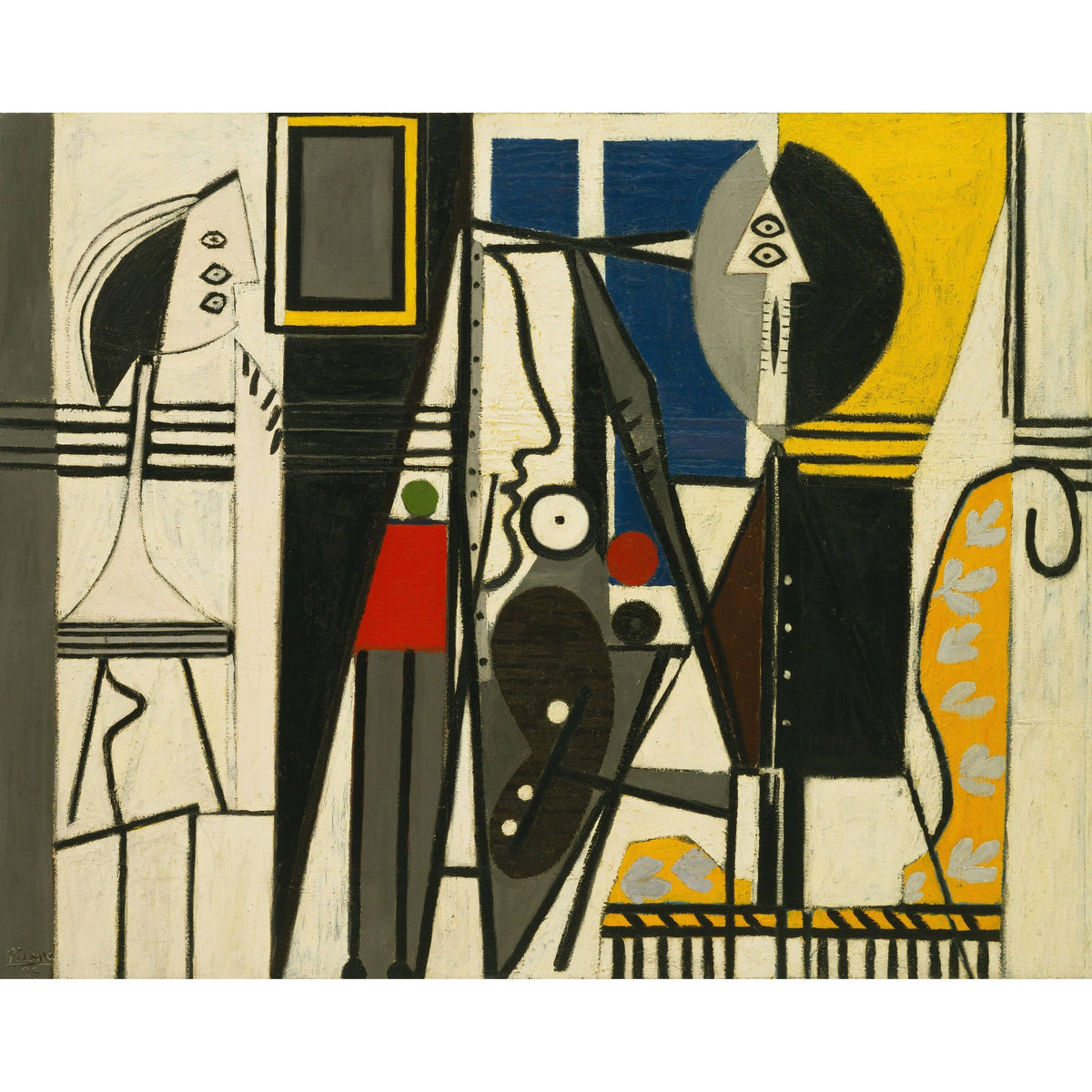 Black Frame Oil Painting Print Canvas 28 in. x 24 in. D84123