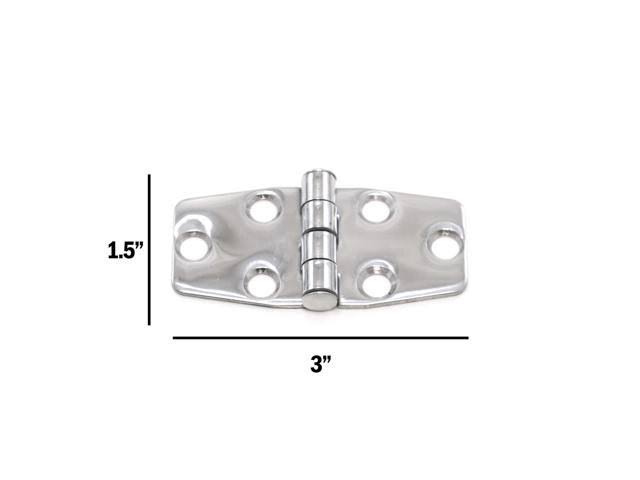 Polished Stainless Steel Marine Grade Door Hinges 3 x 1.5 Inches Set of 50 J96082
