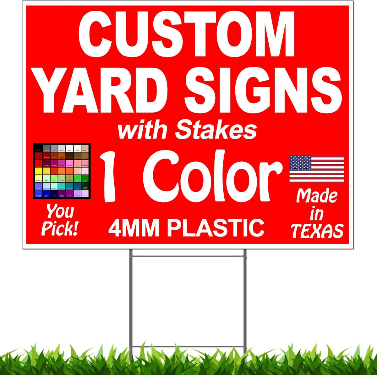 100 Pack Double Sided Plastic Yard Signs with Metal Stakes Y834222