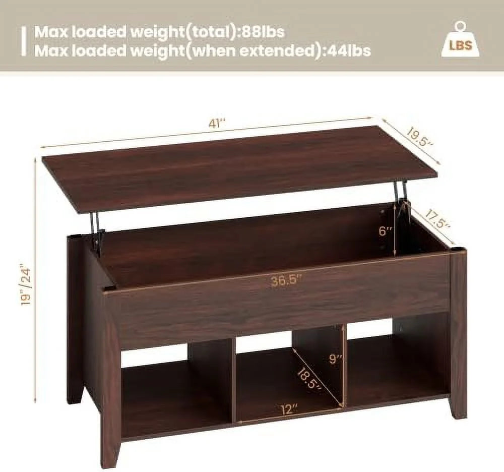 Lift Top Coffee Table with Hidden Compartments H2444