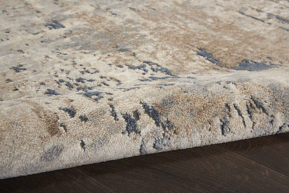 Beige/Grey 10' x 14' Abstract Distressed Area Rug M4752