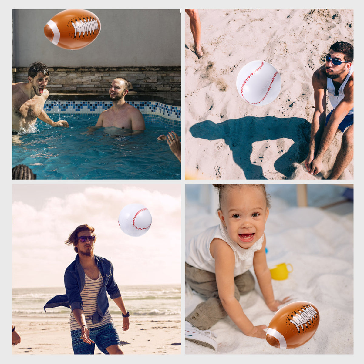 6 Pcs Inflatable Baseball PVC Toys for Toddlers J8542